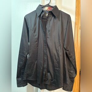 Black western hidden zipper Show Shirt
